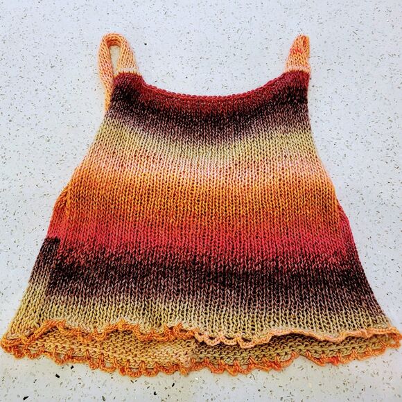 Handmade Sweater Tank Top Camisole Vest Sunset Colorful Large - Picture 6 of 6